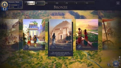 Humankind游戏截图，展示多样文明切换