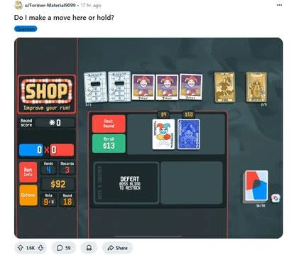 Balatro社区Reddit讨论