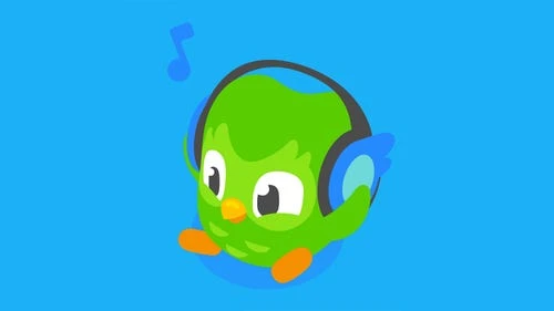 Duolingo Logo与音乐元素