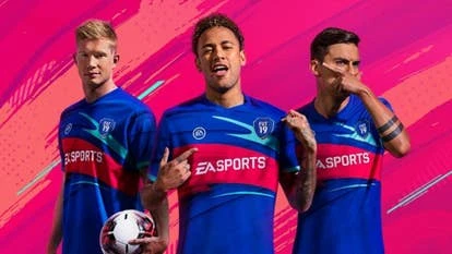 EA游戏封面图，展示FIFA、Apex Legends和模拟人生