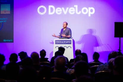 Jon Ingold在Develop Brighton的主题演讲照片