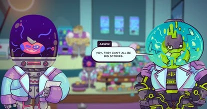 《Times & Galaxy》游戏画面，包含机器人和外星人角啬