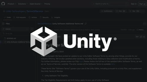 Unity因“浏览量太低”从GitHub移除服务条款，影响游戏开发者合作与合规