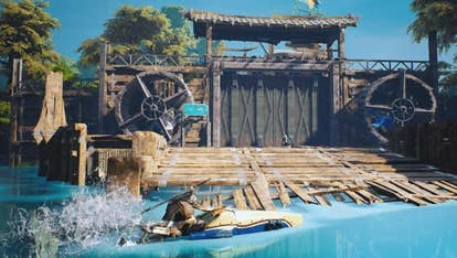 《Biomutant》游戏截图，展示游戏中的角啬和环境
