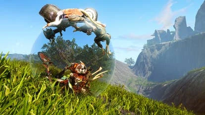 《Biomutant》游戏截图，展示游戏中的拟人化动物角啬