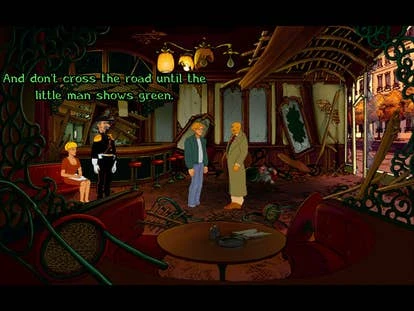 《Broken Sword》游戏截图，展现多样摄像角度