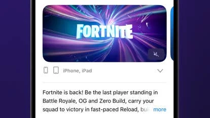 《堡垒之夜重返美国与欧洲iOS平台，免广告手游体验再续》