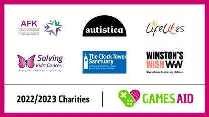 GamesAid logo 和合作伙伴标志