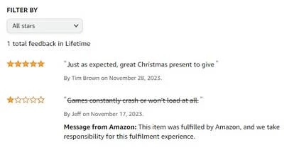 亚马逊对“Greatt gamer”差评的回应