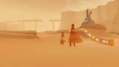 玩家在《Journey》中的合作场景