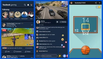 Facebook Gaming 新应用界面截图