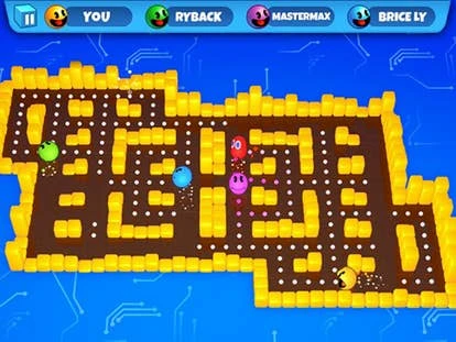 Pac-Man Party Royale 游戏截图，展示卡通风格的游戏画面