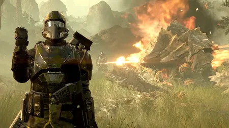 Helldivers 2游戏截图，展示激烈的战斗场景