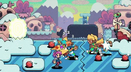 Scott Pilgrim vs. the World: The Game 复古街机风格战斗场景