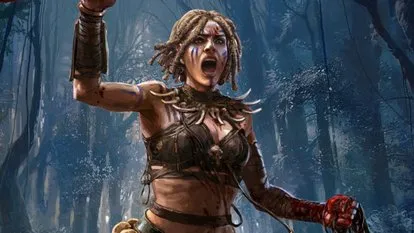 Path of Exile 2 游戏截图，展示战斗界面与角色