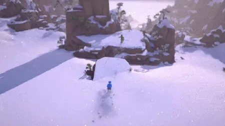 孤山雪骑手游戏截图，雪山滑雪场景