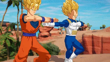 《DBZ粉丝狂欢：悟空与贝吉塔在《堡垒之夜》中的炫舞瞬间引热议》