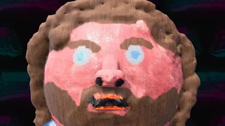 《Donkey Kong Bananza》游戏截图，主角DK在奇幻世界中探索