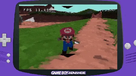超精美的游戏截图,展示了GBA平台上的超级马里奥64