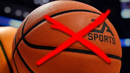 EA Sports logo and basketball illustration