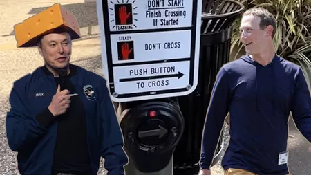 被黑的斑马线模仿马斯克和扎克伯格发布讽刺信息的行为