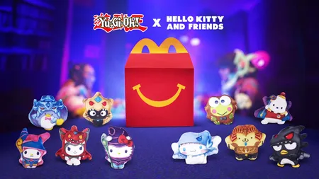 麦当劳与Hello Kitty和游戏王合作推出限量快乐餐玩具