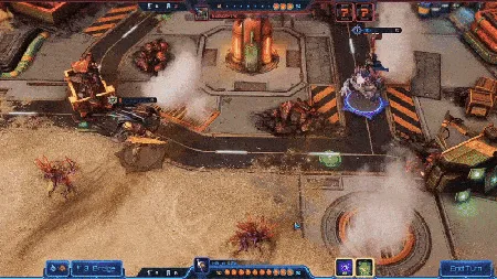 Moonbreaker游戏截图，展示未来科幻战场和多彩迷你模型