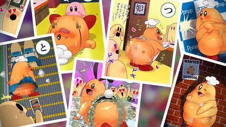 Kirby厨师卡瓦萨基穿着微比基尼的卡牌艺术