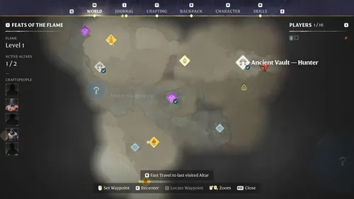 Enshrouded游戏中的猎人位置示意图