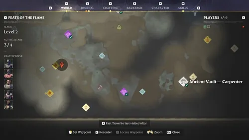 Enshrouded游戏截图，展示木匠所在的废墟