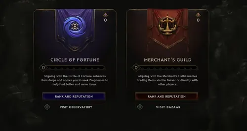 《Last Epoch》阵营选择界面