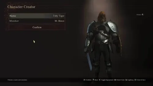 《龙之信条2》角色创建界面示意图