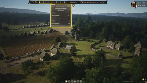 《Manor Lords》游戏截图，展示中世纪村庄景观