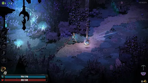 Hades 2 游戏截图，展示塞勒涅女神及其祝福效果