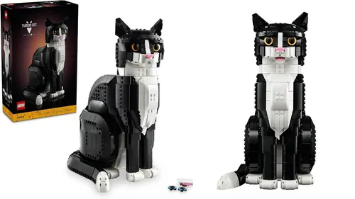 新乐高套装让你打造穿西装的猫，积木玩具适合宠物主题收藏