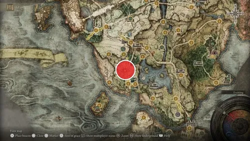 艾尔登法环游戏截图，显示主角手持火把，探索阴暗的洞学