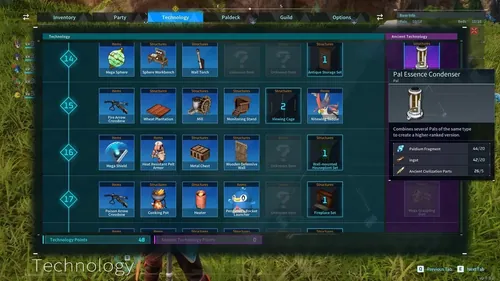 《Palworld》游戏截图，显示多个宠物角色