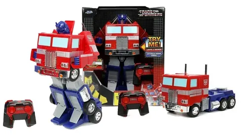 变形金刚擎天柱转换遥控车现价不足半价,儿童玩具优惠促销