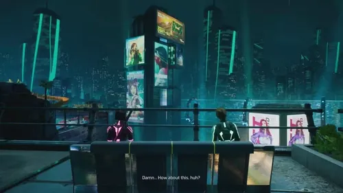 游戏截图：Mio与Zoe在不同场景中寻找长椅