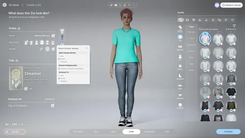 InZoi游戏截图，角色定制界面