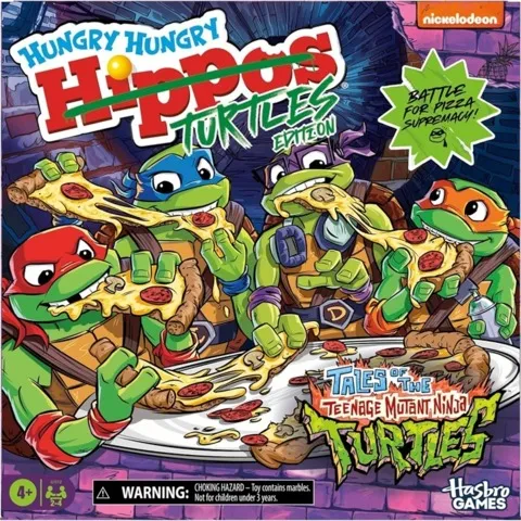 HungryHungryHippos限量版TMNTEdition：亚马逊独家发售，经典儿童游戏新体验
