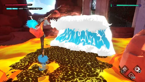 Fading Echo 游戏截图，展现未来沙漠朋克风格的场景